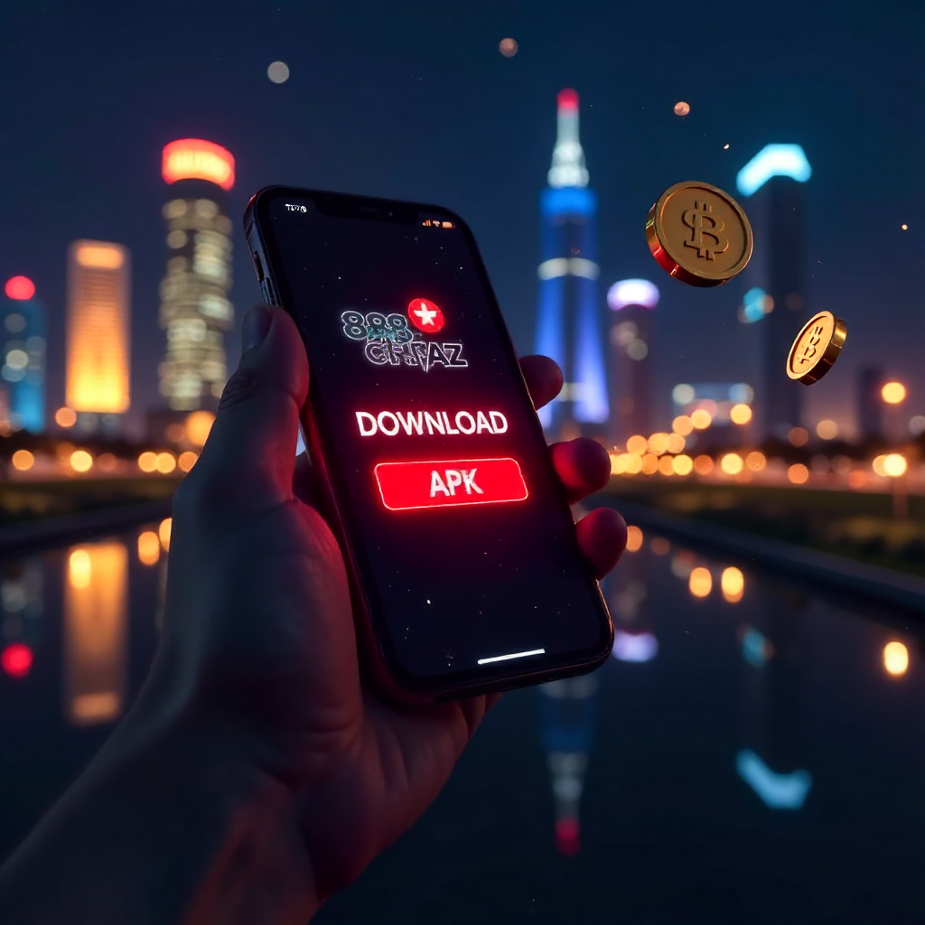 A hand holding a sleek futuristic smartphone showing a one-click \